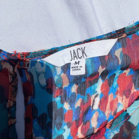 🌸Jack by BB Dakota sheer multi colored blouse size medium - Picture 4 of 7